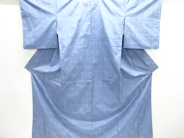 JAPANESE KIMONO / ANTIQUE KIMONO / SILK / YONEZAWA TSUMUGI / WOVEN GEOMETRIC